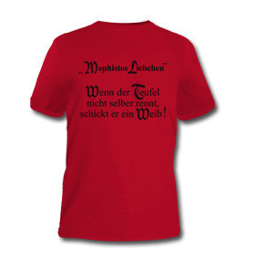 T-Shirt mit Mephisto und teuflischem Spruch, Gr. XXL – Bild 2